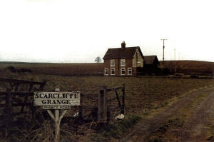 This is the isolated cotage referred to by Wally Loucks in this story. It is Scarcliffe Grange located about one mile north of the village centre. This image is how it looked c.1944 but has since been modernised. The window from where she directed Wally Loucks is the top one on the gable end.